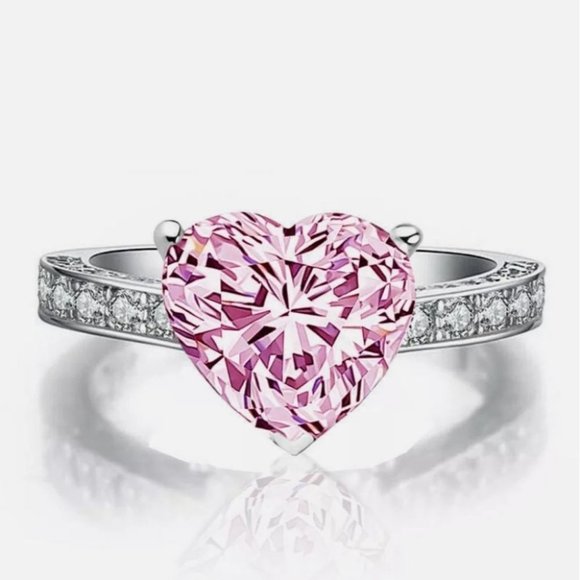 undefined Jewelry - New Heat Cut Pink Sapphire Elegant 925 Silver Ring